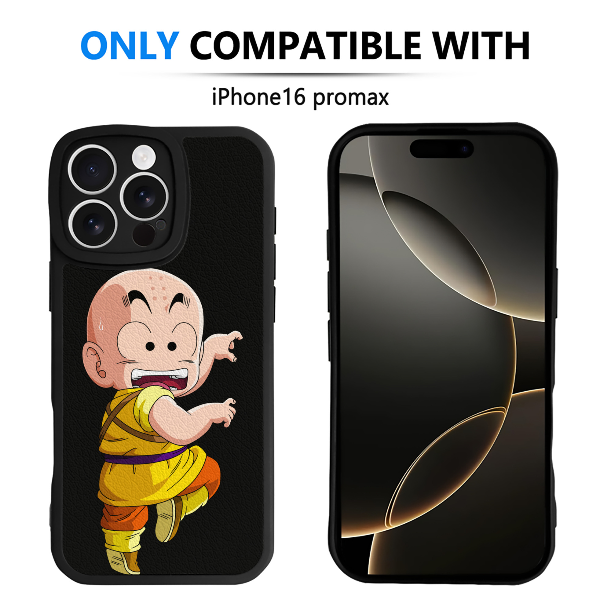 （画像用） ドラゴンボール クリリン DRAGON BALL krillin 【iPhone 16シリーズ対応】シリコンスマホケース（レザー調） 材質：シリコン